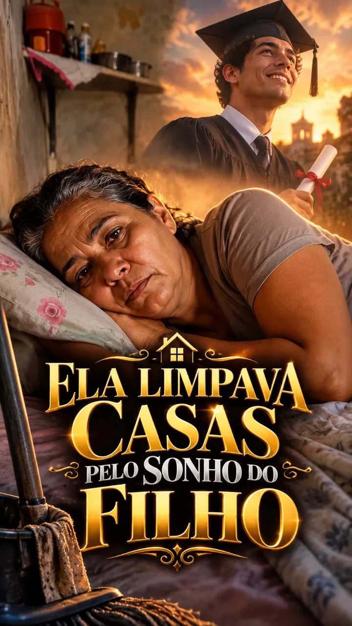 Capa da novela Ela Limpava Casas pelo Sonho do Filho